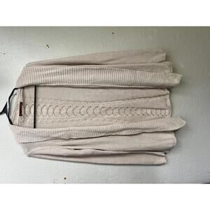 Belldini Women's Beige Knit Open Front Cardigan Sweater Size S